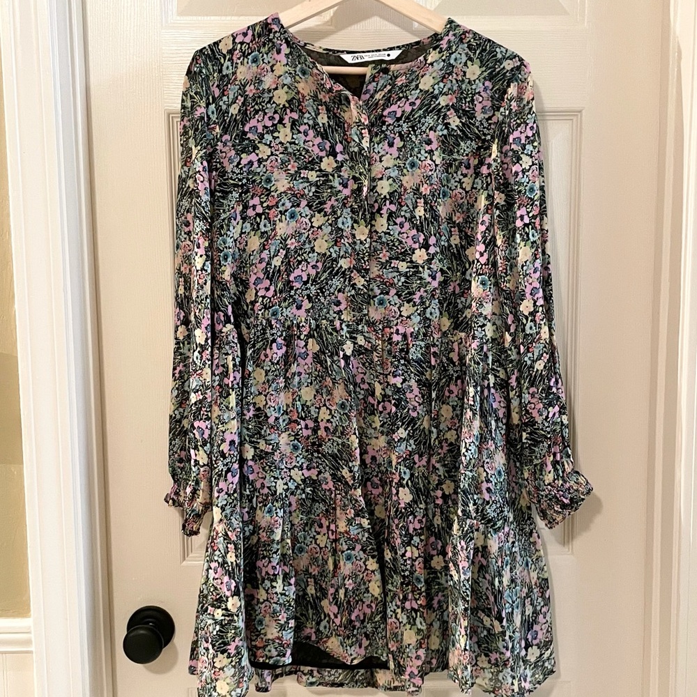 Zara - Floral Print Dress - Picture 2 of 5
